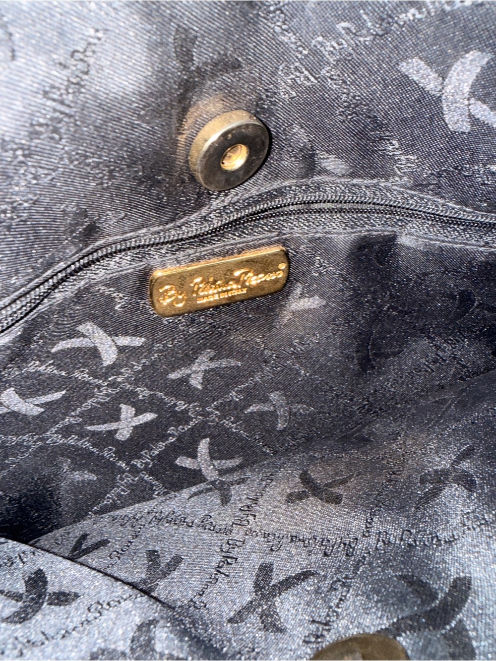Vintage 90s Paloma Picasso Dark Brown Leather Shoulder Bag with Gold 'X' Accent - Picture 5 of 5